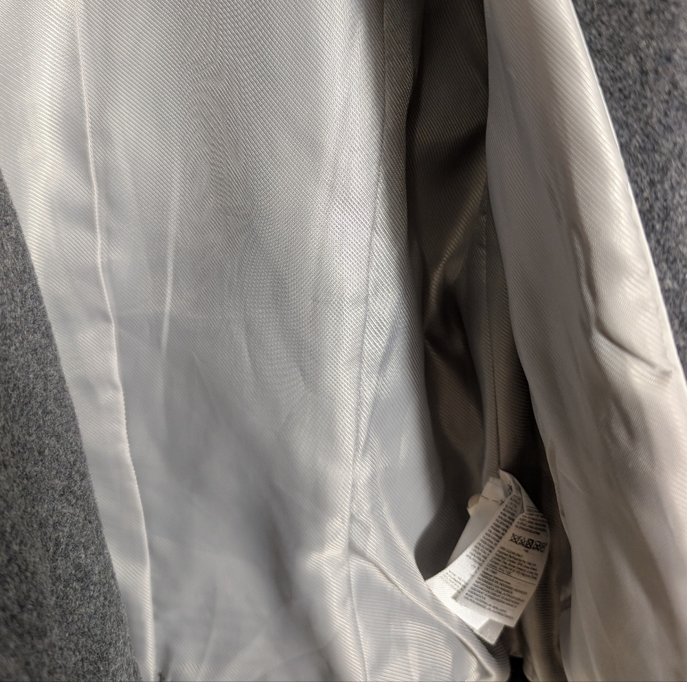 Banana Republic By Mario Bellucci Gray Wool Blend Moto Blazer Jacket - Picture 7 of 10